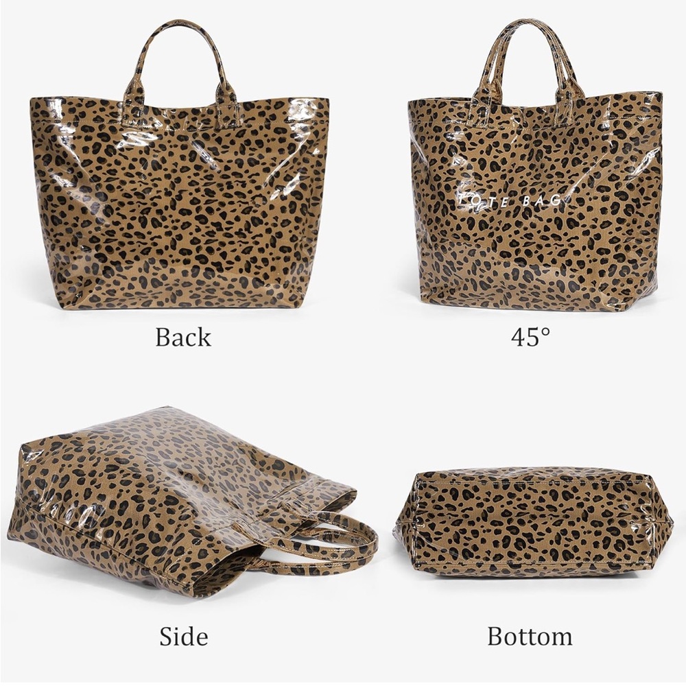 Leopard Print PVC Tote Bag - Picture 5 of 6